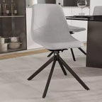 Sedia da pranzo LeisureMod in pelle con girevole a 360 gradi e gambe in ferro verniciato a polvere