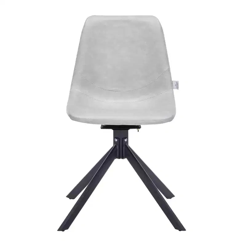 Sedia da pranzo LeisureMod in pelle con girevole a 360 gradi e gambe in ferro verniciato a polvere