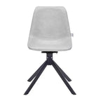 Sedia da pranzo LeisureMod in pelle con girevole a 360 gradi e gambe in ferro verniciato a polvere