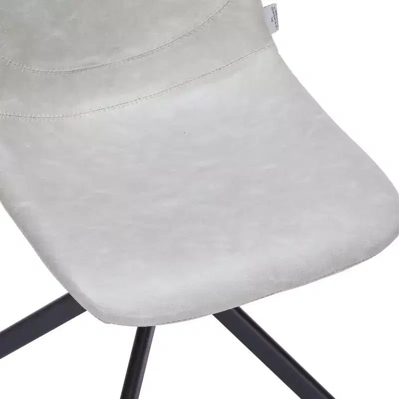 Sedia da pranzo LeisureMod in pelle con girevole a 360 gradi e gambe in ferro verniciato a polvere
