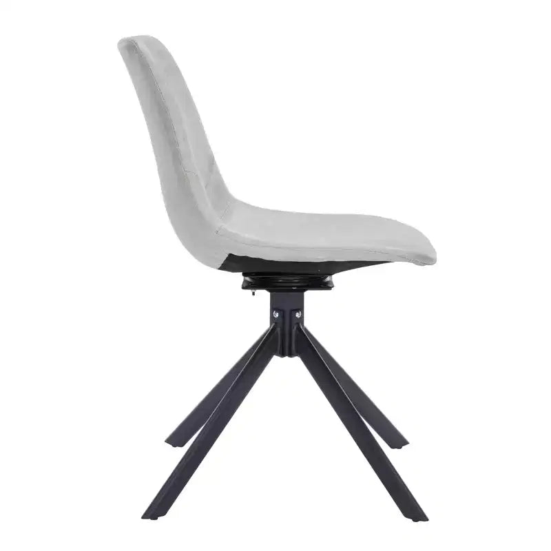 Sedia da pranzo LeisureMod in pelle con girevole a 360 gradi e gambe in ferro verniciato a polvere