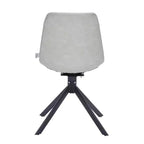Sedia da pranzo LeisureMod in pelle con girevole a 360 gradi e gambe in ferro verniciato a polvere