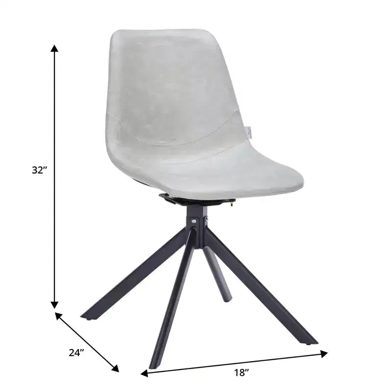 Sedia da pranzo LeisureMod in pelle con girevole a 360 gradi e gambe in ferro verniciato a polvere