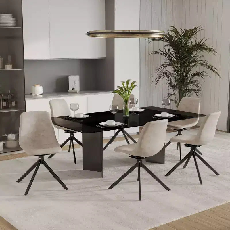 Sedia da pranzo LeisureMod in pelle con girevole a 360 gradi e gambe in ferro verniciato a polvere