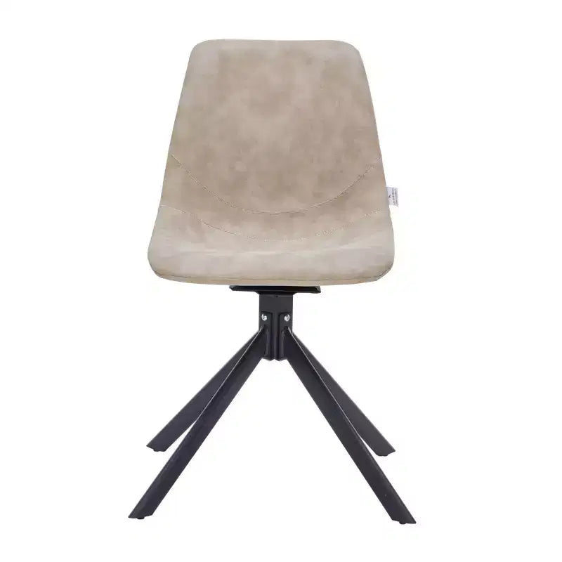 Sedia da pranzo LeisureMod in pelle con girevole a 360 gradi e gambe in ferro verniciato a polvere