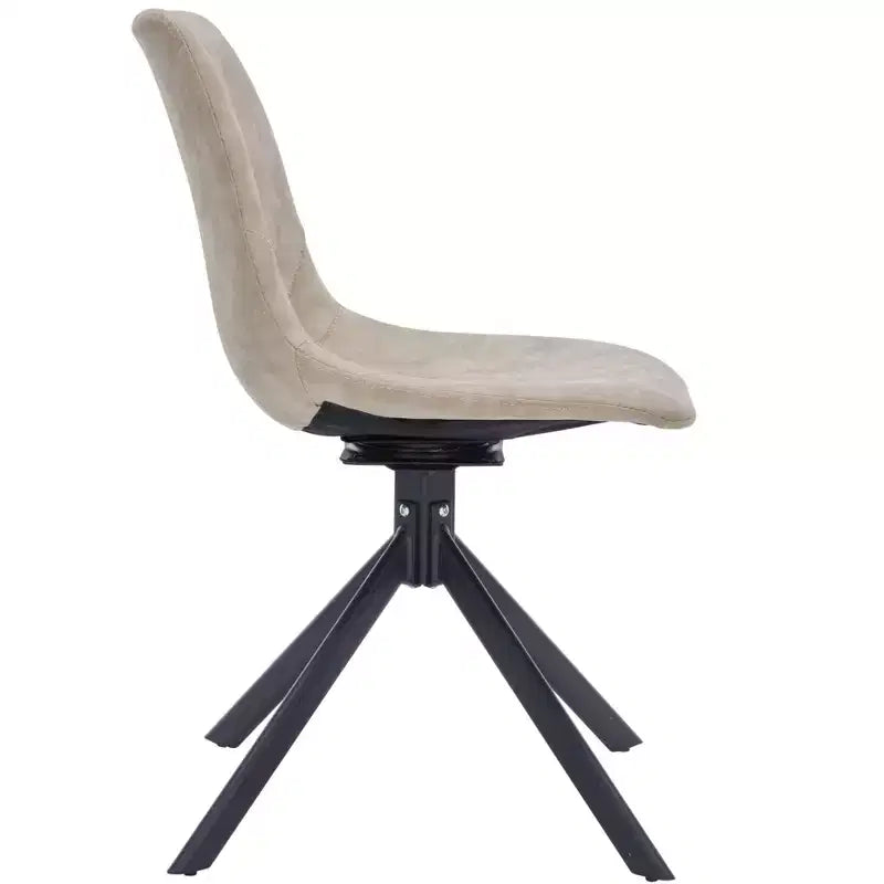 Sedia da pranzo LeisureMod in pelle con girevole a 360 gradi e gambe in ferro verniciato a polvere
