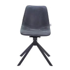 Sedia da pranzo LeisureMod in pelle con girevole a 360 gradi e gambe in ferro verniciato a polvere