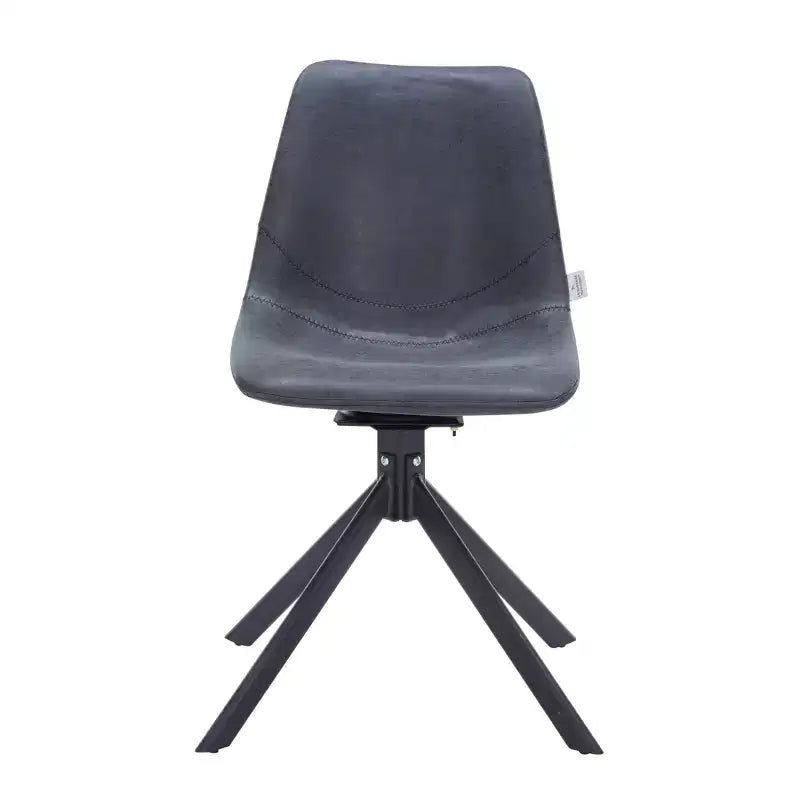 Sedia da pranzo LeisureMod in pelle con girevole a 360 gradi e gambe in ferro verniciato a polvere