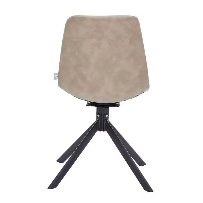 Sedia da pranzo LeisureMod in pelle con girevole a 360 gradi e gambe in ferro verniciato a polvere