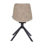 Sedia da pranzo LeisureMod in pelle con girevole a 360 gradi e gambe in ferro verniciato a polvere