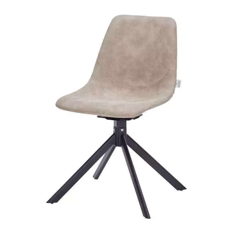 Sedia da pranzo LeisureMod in pelle con girevole a 360 gradi e gambe in ferro verniciato a polvere