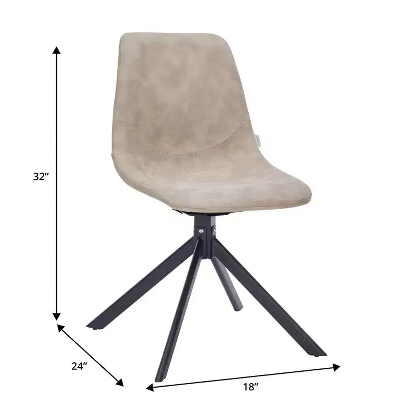 Sedia da pranzo LeisureMod in pelle con girevole a 360 gradi e gambe in ferro verniciato a polvere