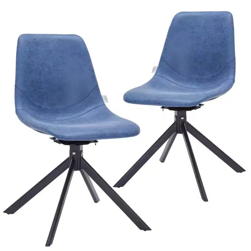 Sedia da pranzo LeisureMod in pelle con girevole a 360 gradi e gambe in ferro verniciato a polvere