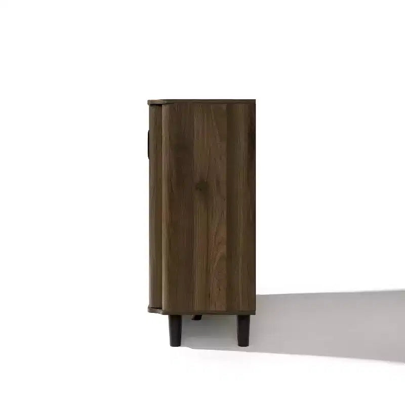 LuxenHome Credenza di design da 120 cm con Ante, Madia Contenitore Mid-Century per Soggiorno, Sala da Pranico, Ingresso, Noce Scuro