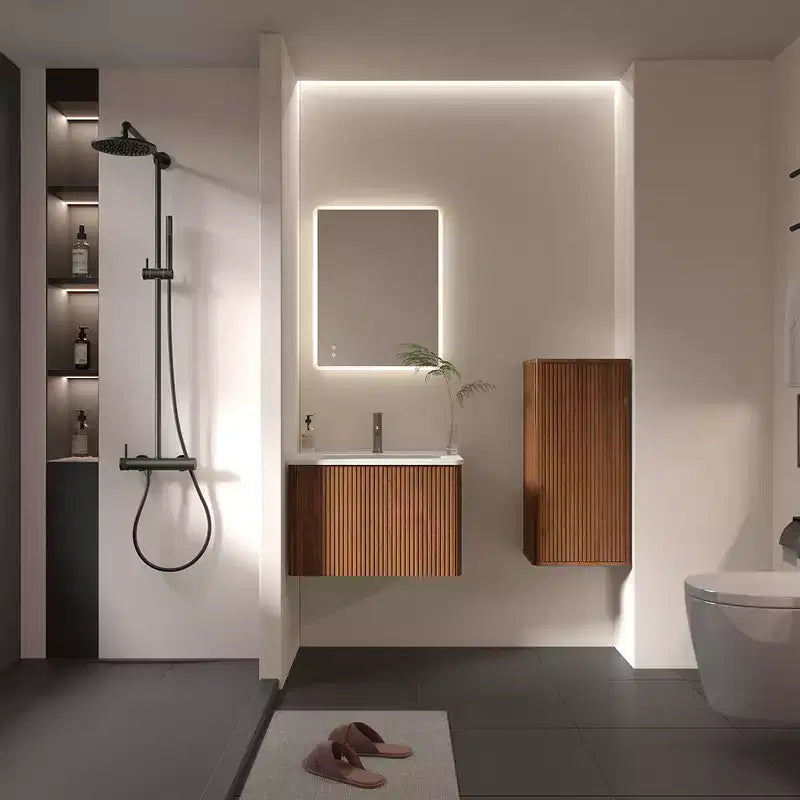 Mobiletto da Bagno da Parete SospesoCon Ripiani Regolabili e 2 AnteArmadietti da Parete Adatti a Spazi Piccoli.
