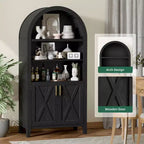 MAYEERTY 63 Armadietto Contenitore ad Arco con Anta in Legno di Faggio Libreria a 5 Ripiani