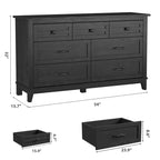 GustoWave 54 Cassettiera a 7 cassetti con Dispositivo Anti-Ribaltamento - Comò Moderno per Camera da Letto o Soggiorno