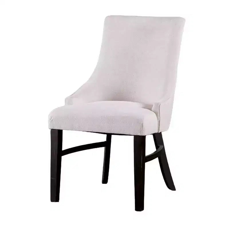 Set di 2 sedie da pranzo Royal Hampton con schienale a orecchioni, imbottite, legno nero, beige
