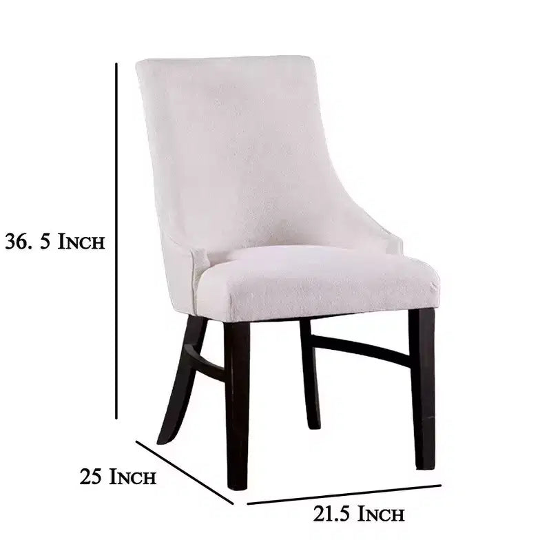 Set di 2 sedie da pranzo Royal Hampton con schienale a orecchioni, imbottite, legno nero, beige