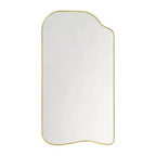 Specchio Ellara Gold Asimmetrico a Figura Intera con Cornice Dorata Irregolare Curva, 165 cm H x 89 cm Grande Specchio da Parete a Figura Intera per Camera da Letto, Soggiorno