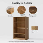 PexFix 49x31x16 Scaffale Senza Ante in Legno Mobile Contenitore Libreria e Mobile Ufficio per Cucina Camera da Letto Ingresso Soggiorno Sala da Pranzo Naturale
