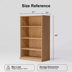 PexFix 49x31x16 Scaffale Senza Ante in Legno Mobile Contenitore Libreria e Mobile Ufficio per Cucina Camera da Letto Ingresso Soggiorno Sala da Pranzo Naturale