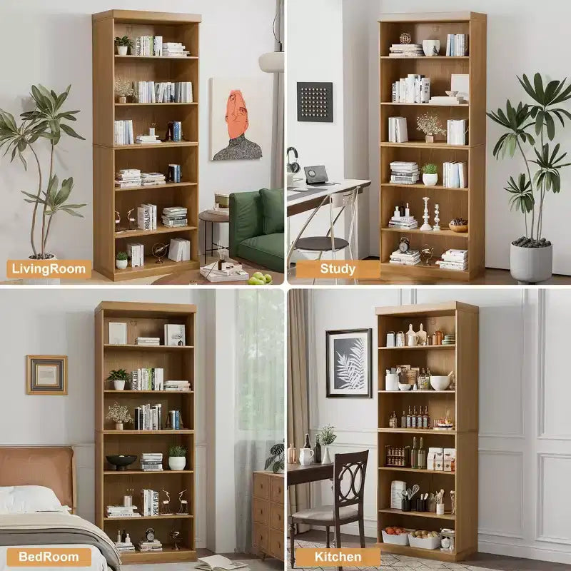 PexFix 104x79x41 Armadio Libreria Aperta in Legno Mobiletto Libreria & Ufficio per Cucina Camera da Letto Ingresso Soggiorno Sala da Pranzo Naturale