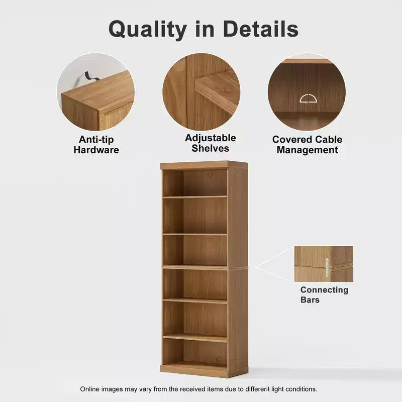 PexFix 104x79x41 Armadio Libreria Aperta in Legno Mobiletto Libreria & Ufficio per Cucina Camera da Letto Ingresso Soggiorno Sala da Pranzo Naturale