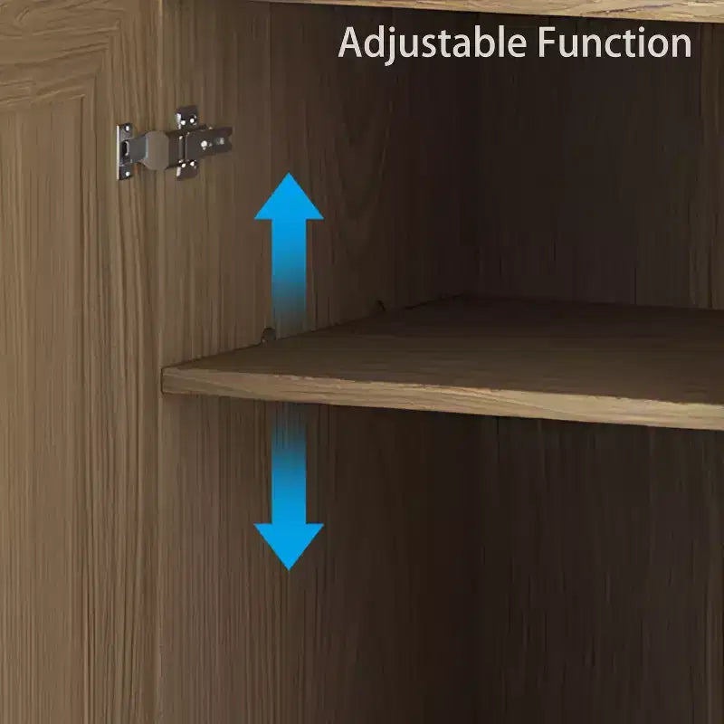 PexFix 36 Credenza Modulare con Ante in Rattan, Mobile Contenitore da Fattoria per Soggiorno, Cucina, Sala da Pranzo, Ingresso, Naturale