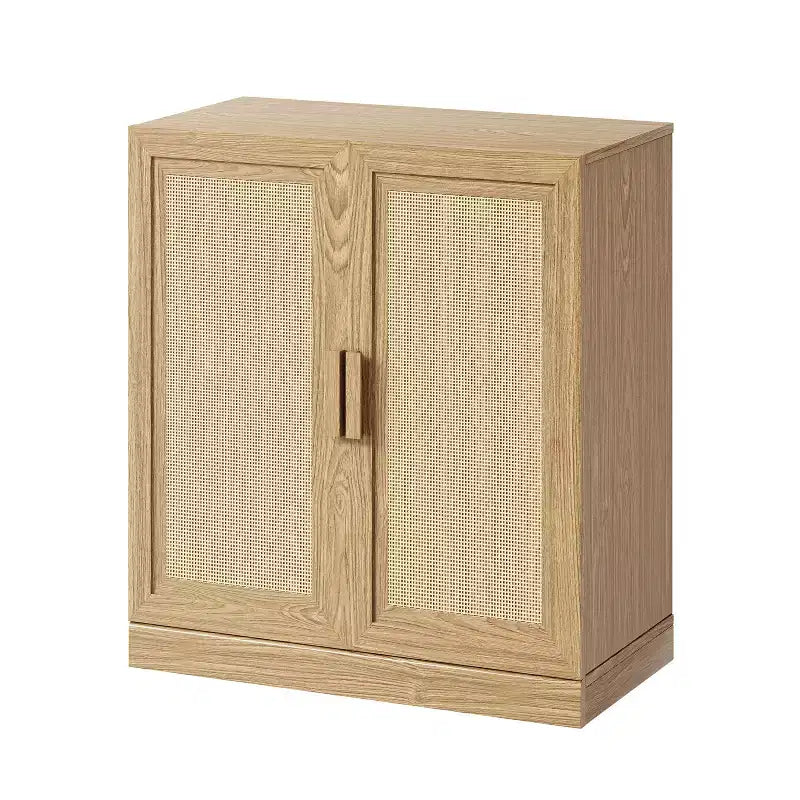 PexFix 36 Credenza Modulare con Ante in Rattan, Mobile Contenitore da Fattoria per Soggiorno, Cucina, Sala da Pranzo, Ingresso, Naturale