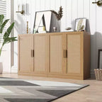 PexFix 36 Credenza Modulare con Ante in Rattan, Mobile Contenitore da Fattoria per Soggiorno, Cucina, Sala da Pranzo, Ingresso, Naturale
