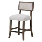 Set di 2 sgabelli da bancone Royal Hampton, marrone noce scuro, seduta grigia