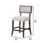 Set di 2 sgabelli da bancone Royal Hampton, marrone noce scuro, seduta grigia