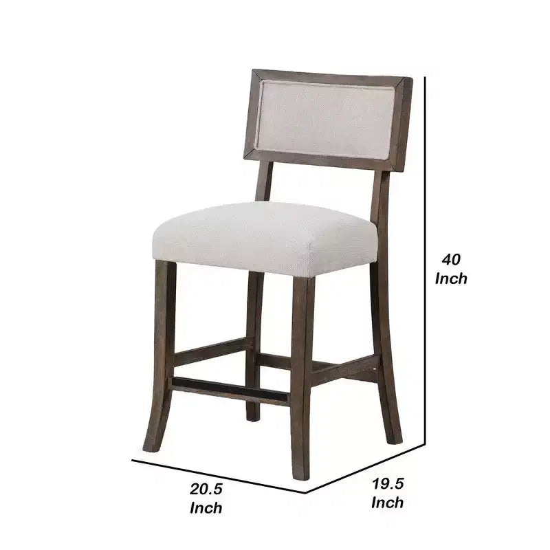 Set di 2 sgabelli da bancone Royal Hampton, marrone noce scuro, seduta grigia
