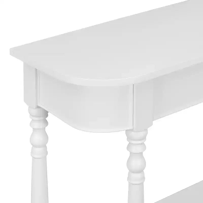 Consolle stretta vintage con contenitore, tavolo da ingresso in legno con cassetto superiore e ripiano aperto, tavolo da divano retrò per ingresso e corridoio