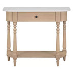Consolle stretta vintage con contenitore, tavolo da ingresso in legno con cassetto superiore e ripiano aperto, tavolo da divano retrò per ingresso e corridoio