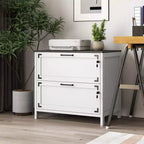 Cassettiera Laterale per Ufficio Stile Rustico con Serratura, Mobile Archivio per Casa/Ufficio