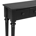 Consolle stretta vintage con contenitore, tavolino da ingresso in legno con 4 cassetti e ripiano aperto per ingressi, soggiorni e corridoi