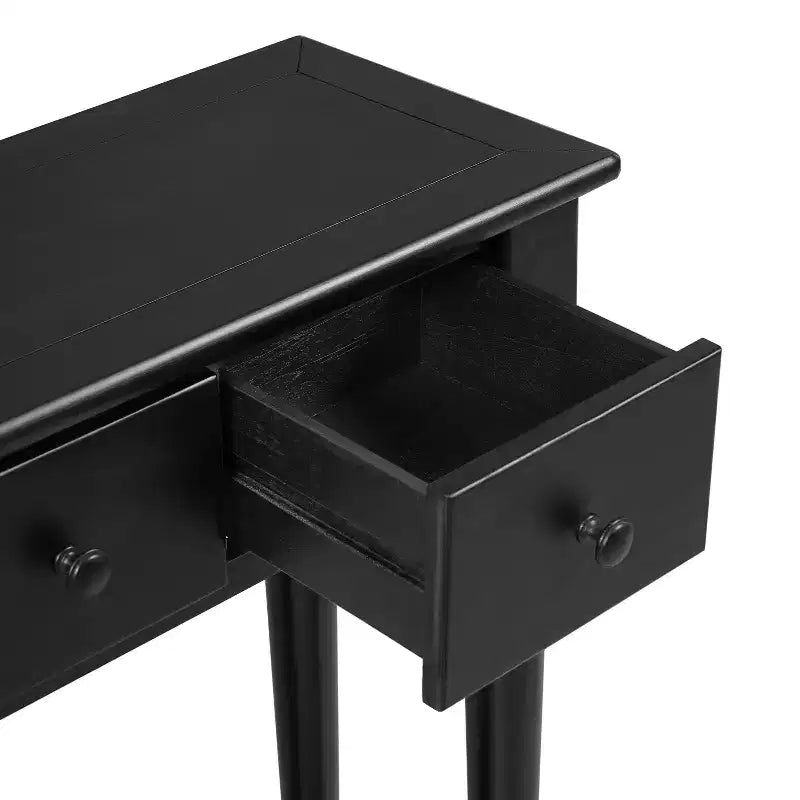 Consolle stretta vintage con contenitore, tavolino da ingresso in legno con 4 cassetti e ripiano aperto per ingressi, soggiorni e corridoi