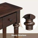 Consolle stretta vintage con contenitore, tavolino da ingresso in legno con 4 cassetti e ripiano aperto per ingressi, soggiorni e corridoi