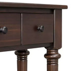Consolle stretta vintage con contenitore, tavolino da ingresso in legno con 4 cassetti e ripiano aperto per ingressi, soggiorni e corridoi