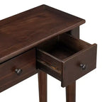 Consolle stretta vintage con contenitore, tavolino da ingresso in legno con 4 cassetti e ripiano aperto per ingressi, soggiorni e corridoi