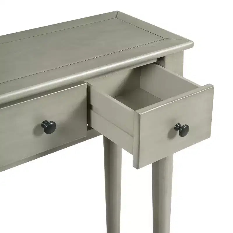 Consolle stretta vintage con contenitore, tavolino da ingresso in legno con 4 cassetti e ripiano aperto per ingressi, soggiorni e corridoi