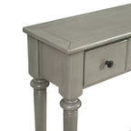 Consolle stretta vintage con contenitore, tavolino da ingresso in legno con 4 cassetti e ripiano aperto per ingressi, soggiorni e corridoi
