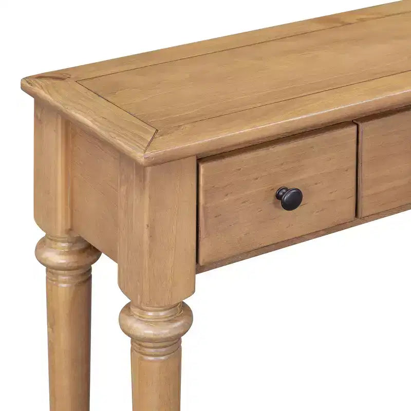 Consolle stretta vintage con contenitore, tavolino da ingresso in legno con 4 cassetti e ripiano aperto per ingressi, soggiorni e corridoi