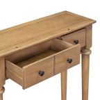 Consolle stretta vintage con contenitore, tavolino da ingresso in legno con 4 cassetti e ripiano aperto per ingressi, soggiorni e corridoi
