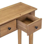 Consolle stretta vintage con contenitore, tavolino da ingresso in legno con 4 cassetti e ripiano aperto per ingressi, soggiorni e corridoi