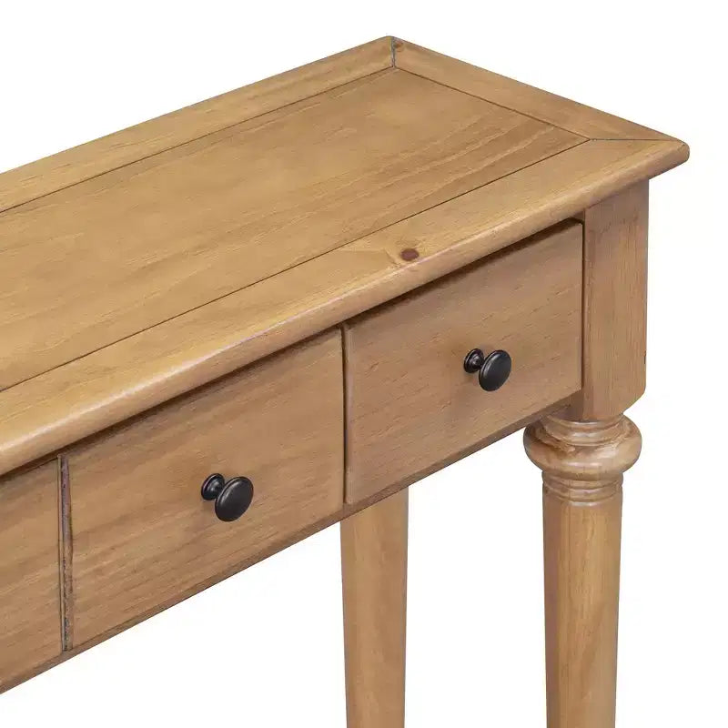 Consolle stretta vintage con contenitore, tavolino da ingresso in legno con 4 cassetti e ripiano aperto per ingressi, soggiorni e corridoi