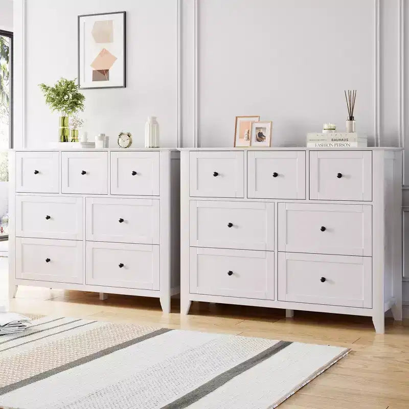 Comò a 7 cassetti per camera da letto, cassettiera in legno, organizer, ampio comò moderno per soggiorno,
