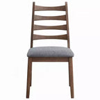 Set di 2 sedie da pranzo Royal Hampton, con schienale a doghe, sedile in lino grigio scuro, marrone